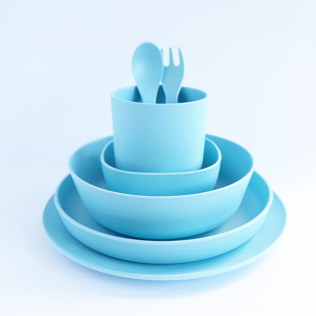 LimaLimes Bamboo Dinnerware Set - Blue