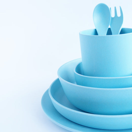 LimaLimes Bamboo Dinnerware Set - Blue