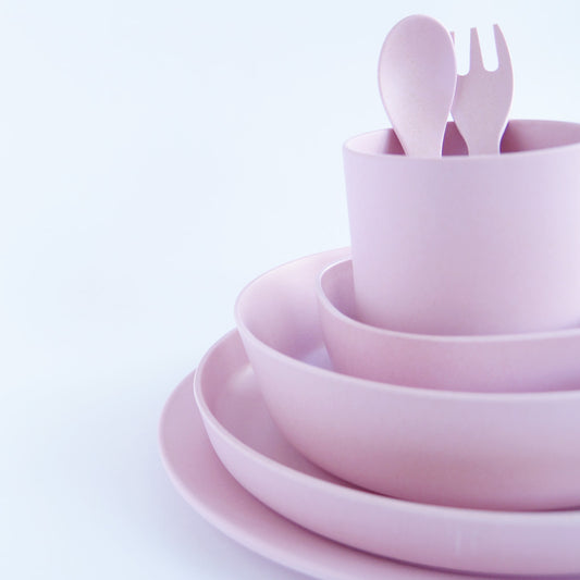 LimaLimes Bamboo Dinnerware Set - Pink