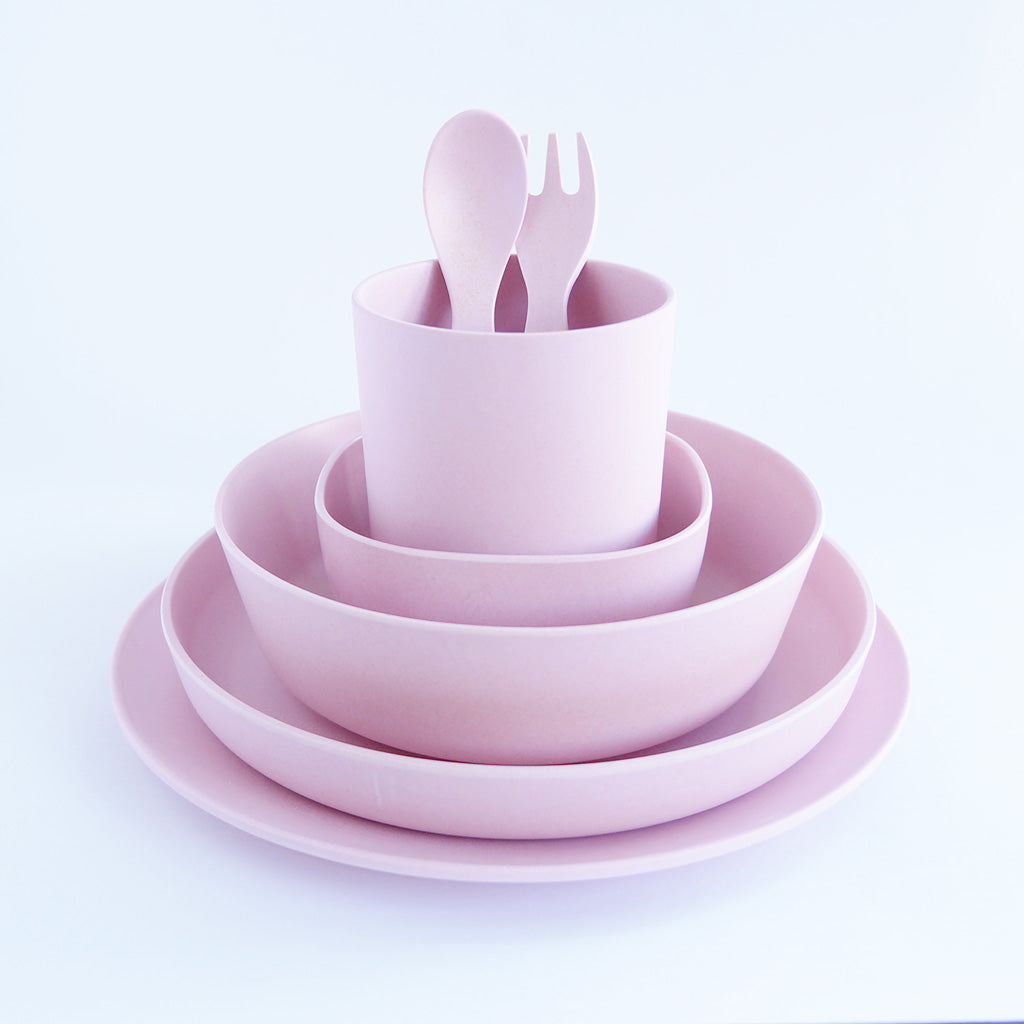 LimaLimes Bamboo Dinnerware Set - Pink