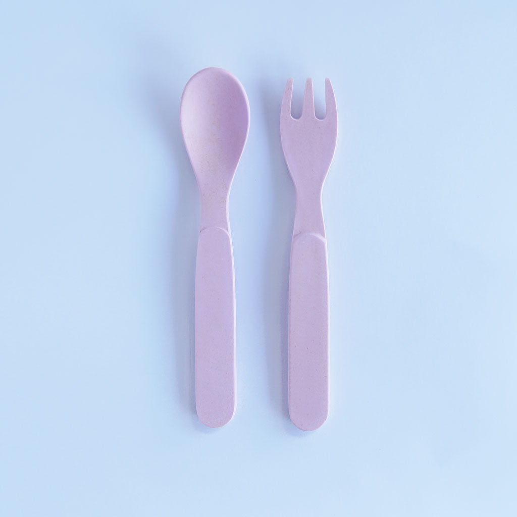LimaLimes Bamboo Fork and Spoon - Pink