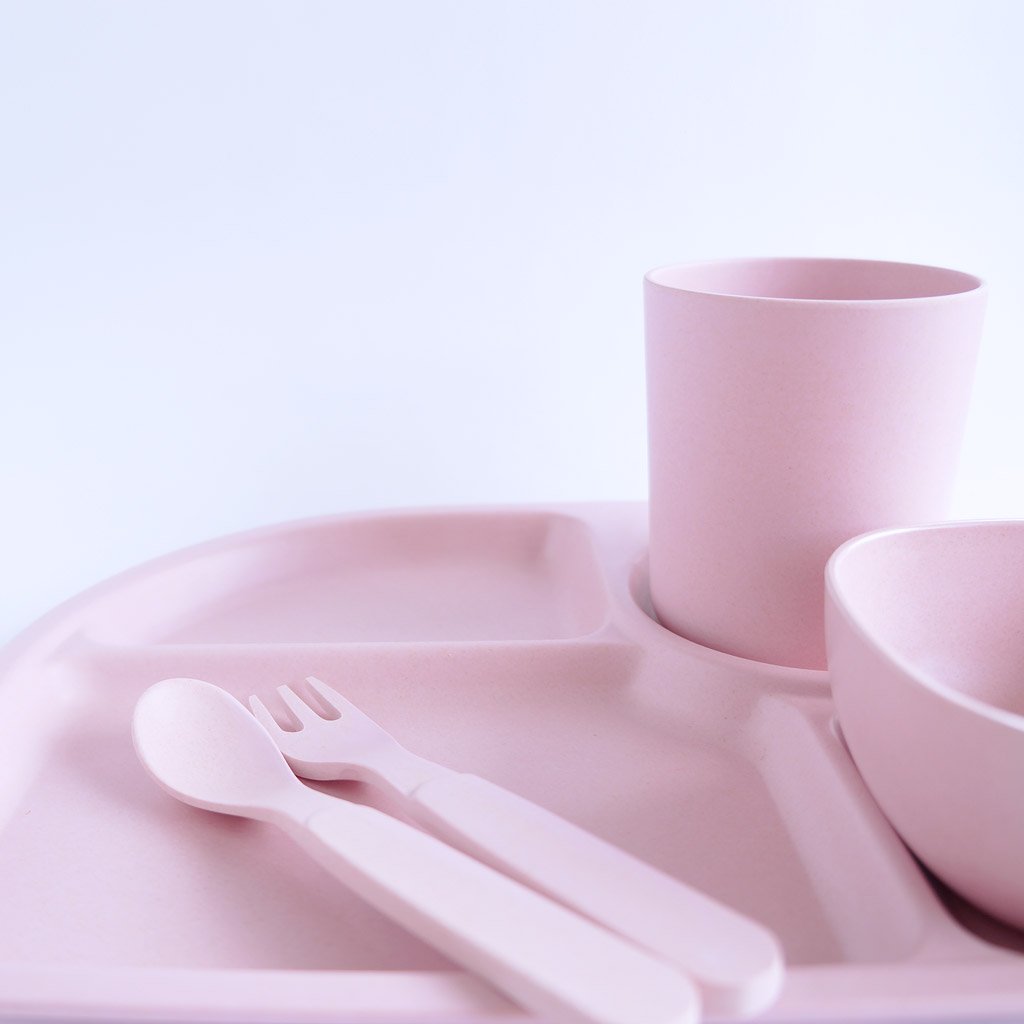 LimaLimes Bamboo Divided Plate Set - Pink